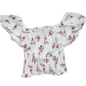 White top w/ red/Pink flowers